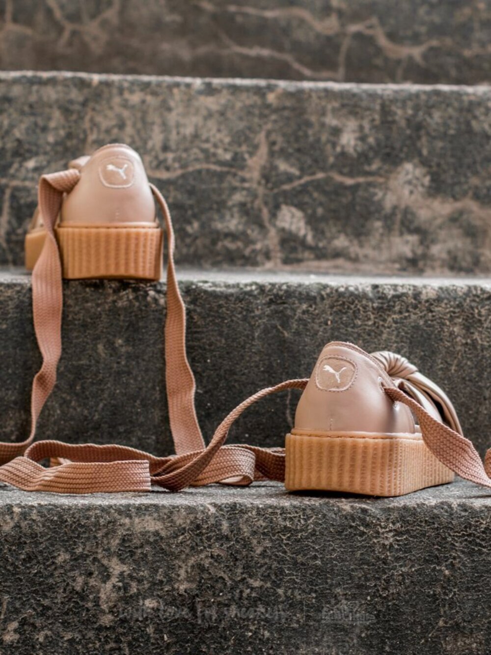 PUMA x FENTY RIHANNA Bow Creeper Sandals - Natural Oatmeal Leather Size 9.5 - Picture 9 of 10